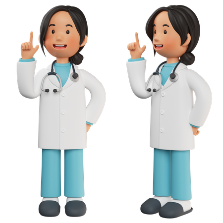 Female Doctor Giving Understand Pose  3D Illustration