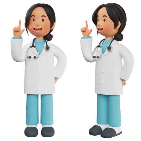 Female Doctor Giving Understand Pose  3D Illustration