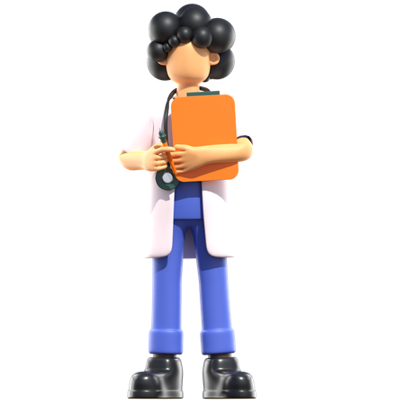 Female Doctor Holding Medical Report  3D Illustration