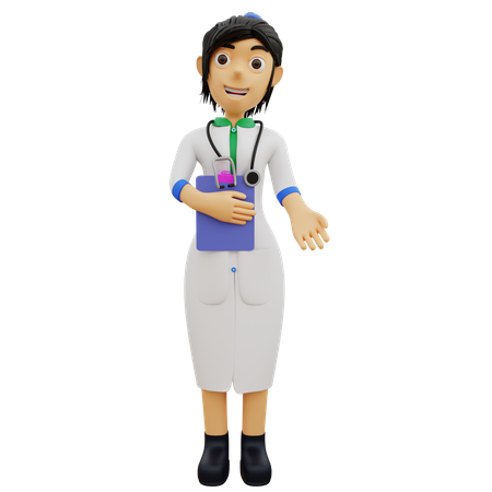 Female doctor providing assistance  3D Icon