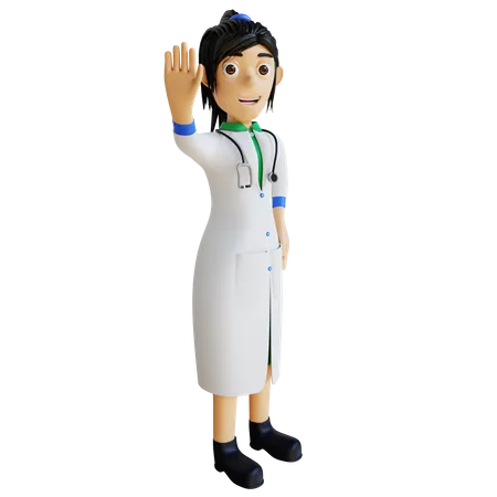 Female doctor saying hello 3D Illustration