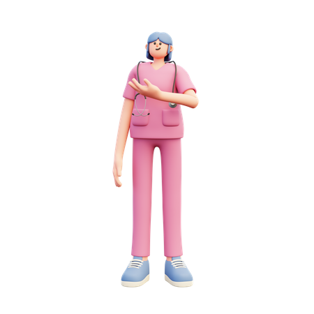 Female Doctor Show Reccomendation  3D Illustration