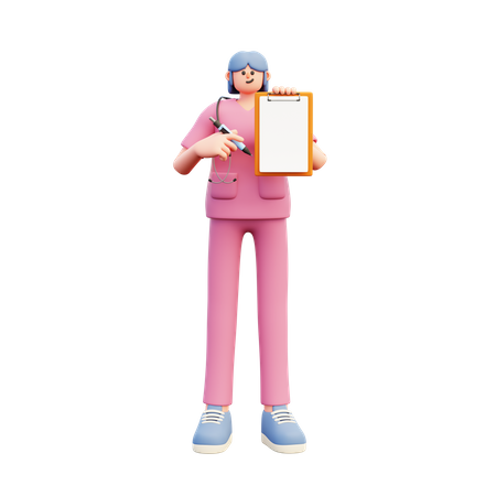 Female Doctor Showing Medical Report  3D Illustration