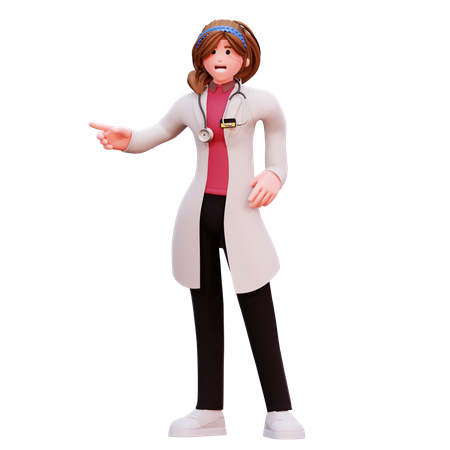 Female doctor showing something  3D Illustration