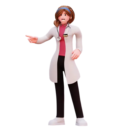 Female doctor showing something  3D Illustration