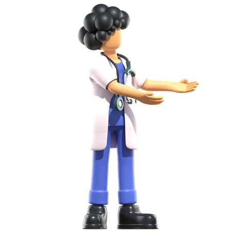 Female Doctor Showing Something  3D Illustration