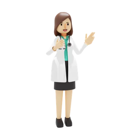 Premium Female doctor holding placard 3D Illustration download in PNG, OBJ  or Blend format