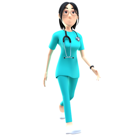 Female Doctor Walking 3D Illustration