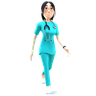 female doctor walking 3d logo
