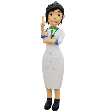 Female Doctor with idea  3D Icon