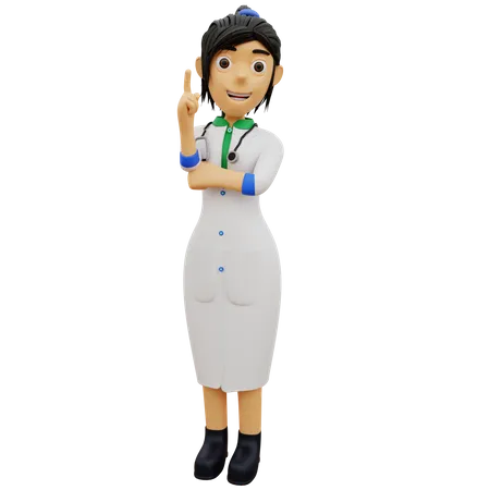 Female Doctor with idea  3D Illustration