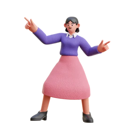 Female Doing Dancing  3D Illustration