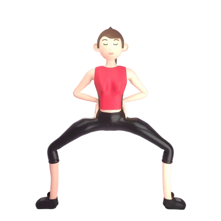 Female doing exercise  3D Illustration