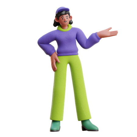 Female Doing Presentation  3D Icon