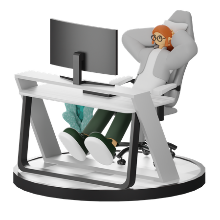 Female doing relaxing after work  3D Illustration