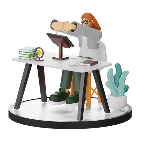 Female doing relaxing after work  3D Illustration