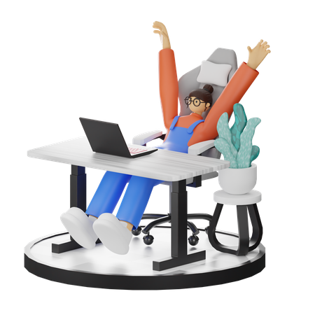 Female doing relaxing after work  3D Illustration