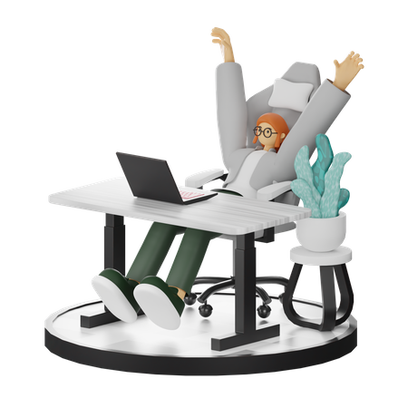 Female doing relaxing after work  3D Illustration