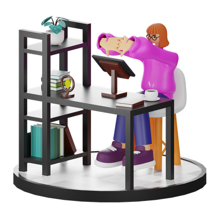 Female Doing Relaxing After Work  3D Illustration