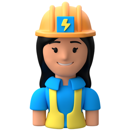 Female Electrician  3D Icon