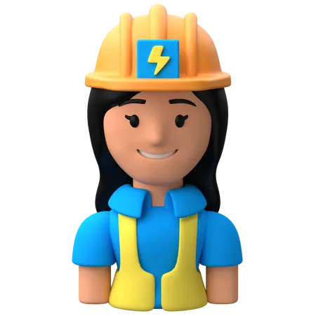 Female Electrician  3D Icon