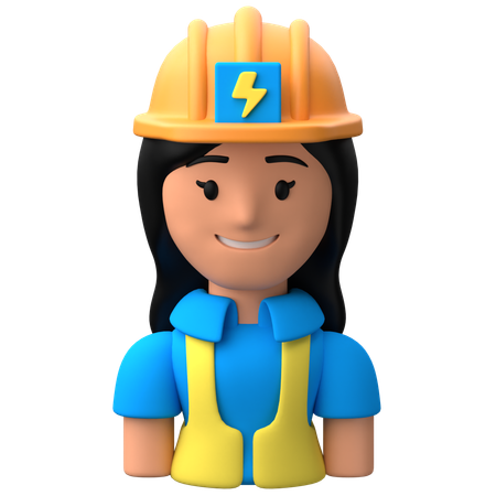 Female Electrician  3D Icon