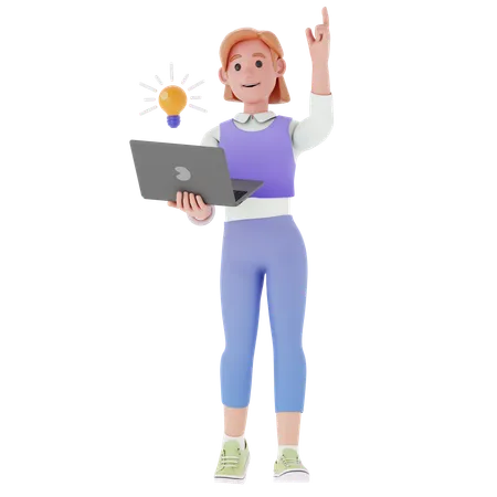 Female Employee Looking For Ideas  3D Illustration