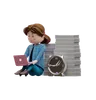 Female Employee Working on Laptop