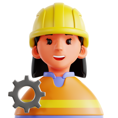 Female Engineer  3D Icon