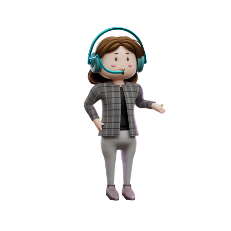 Female executive in customer service 3D Illustration