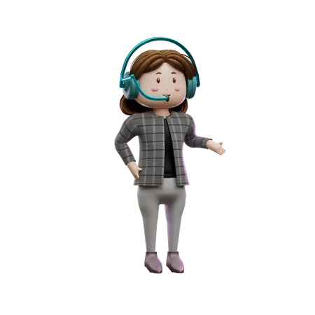 Female executive in customer service 3D Illustration