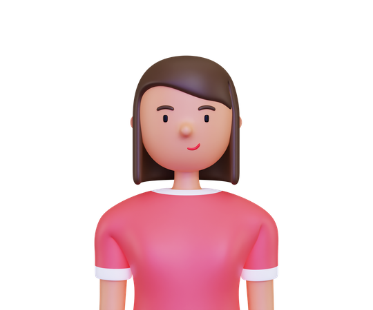 Female face portrait  3D Illustration