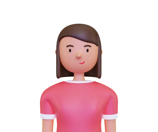 Female face portrait  3D Illustration