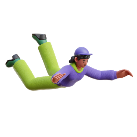 Female Fall Down  3D Icon