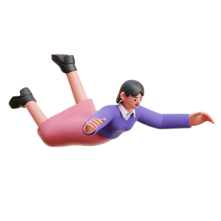 Female Fall Down  3D Icon