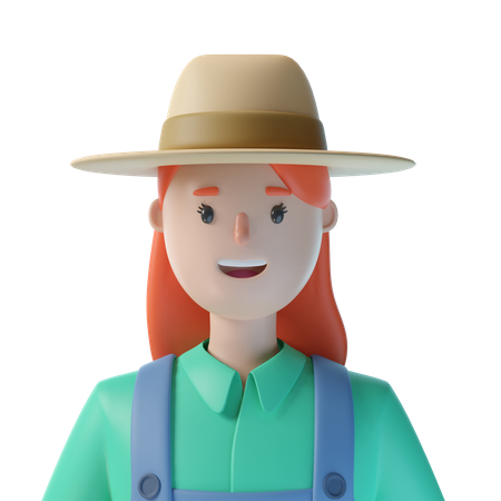 Female Farmer  3D Illustration