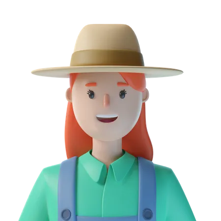 Female Farmer  3D Illustration