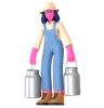 Female farmer carrying Milk Can