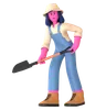 Female farmer holding Shovel