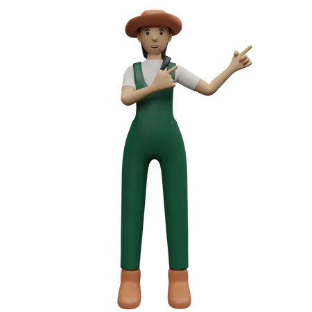 Female farmer show fingers  3D Illustration