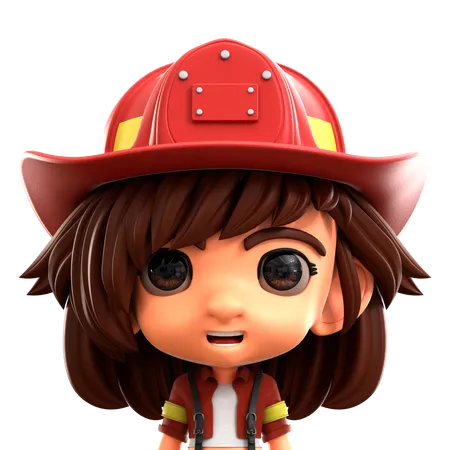 Female Firefighter  3D Icon