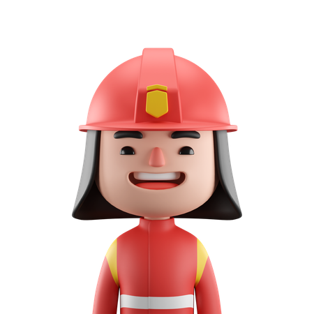 Female Firefighter  3D Icon