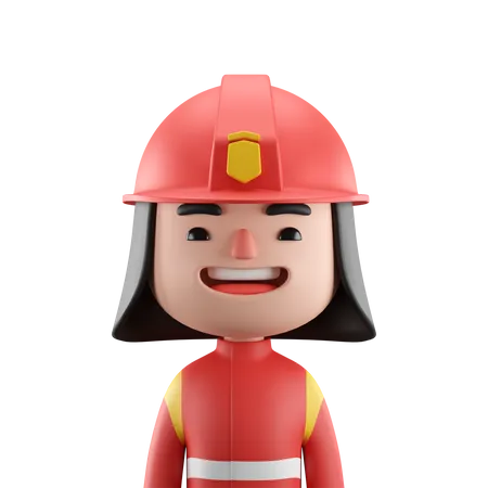 Female Firefighter  3D Icon