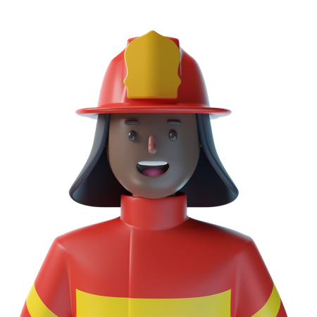 Female Firefighter  3D Illustration