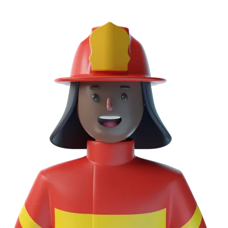 Female Firefighter  3D Illustration