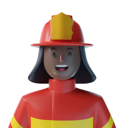 Female Firefighter 3D Illustration