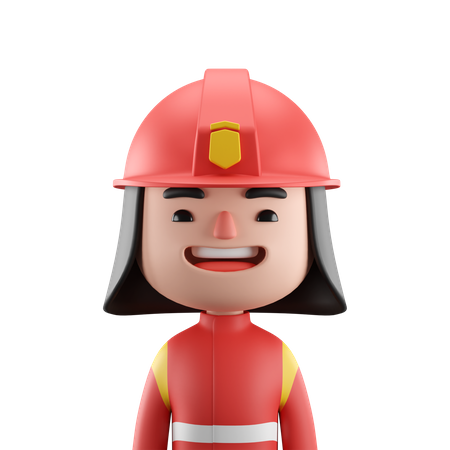 Female Firefighter  3D Icon
