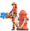 Female firefighter spraying through hydrant