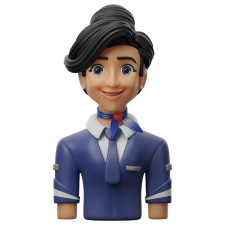 Female Flight Attendant  3D Icon