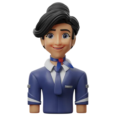 Female Flight Attendant  3D Icon